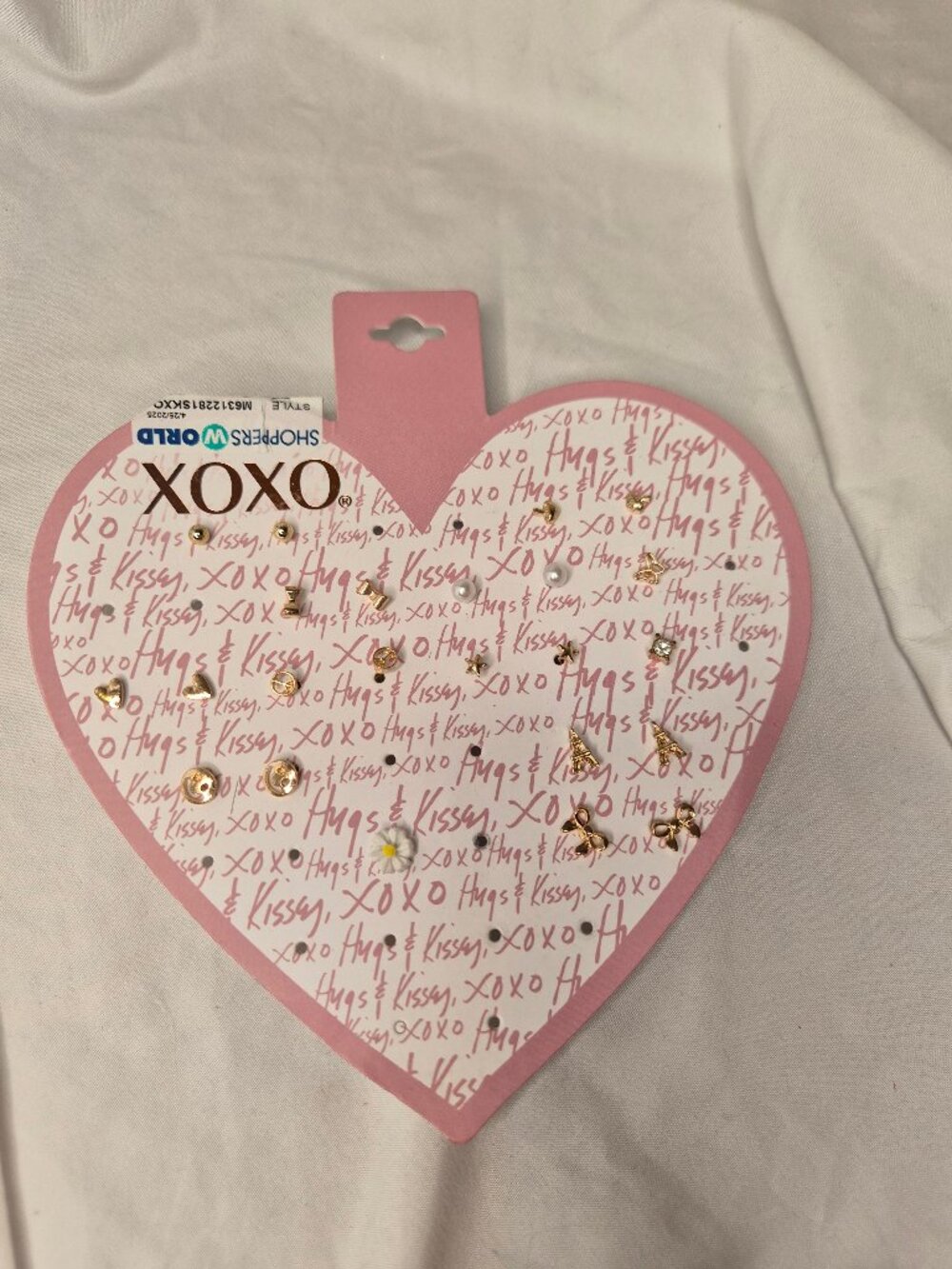 XOXO Gold-Tone Mixed Stud Earring Set New Defective Missing Pieces
